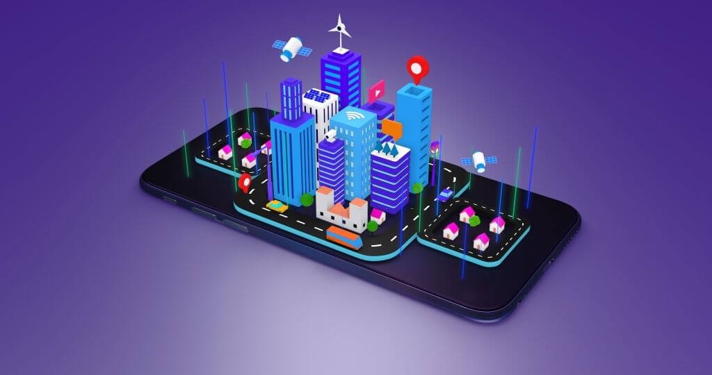Virtual city on a cell phone Virtual city on a cell phone